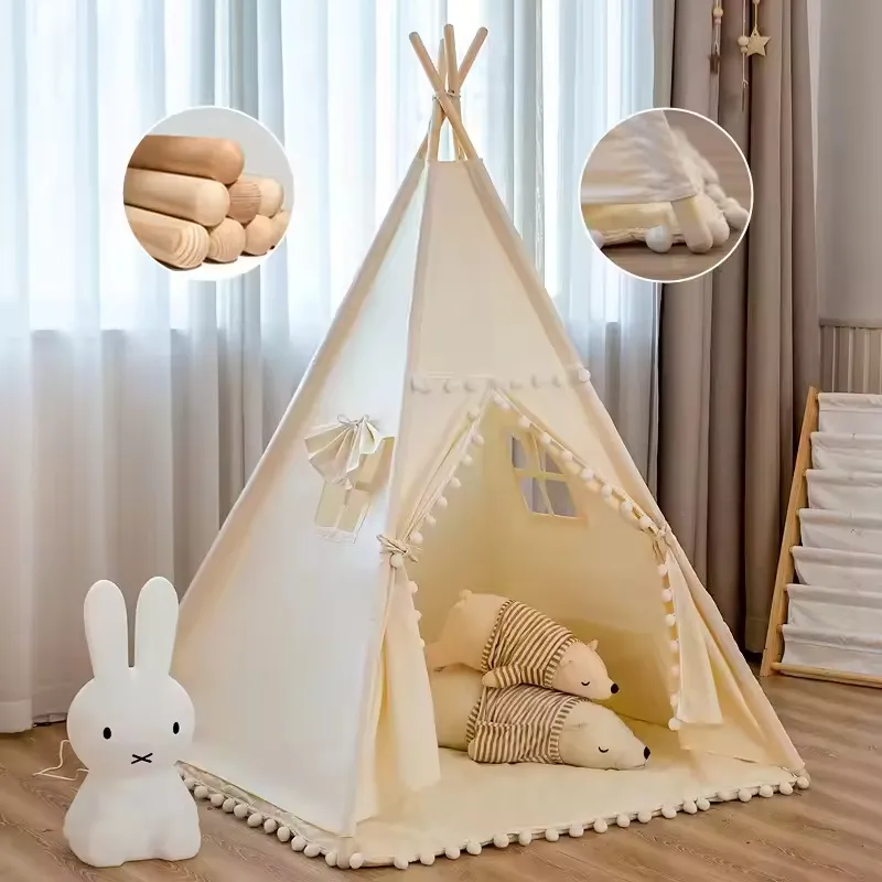 Tenda branca para crianças, tenda de brincar branca para decoração de quartos, tenda dobrável para brincar de bebê, decoração de interiores para crianças