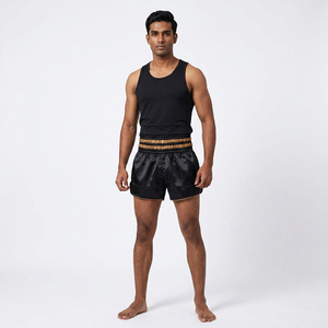 Custom 100% Polyester Double Layer Muay Thai Shorts High Quality Luxury Manufacturer Made Sublimated Men's Muay Thai Shorts - Product Image 1