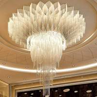 Lustre LED moderne minimaliste de luxe en acier inoxydable sur mesure pour villa, hall d'hôtel, salle de banquet et restaurant