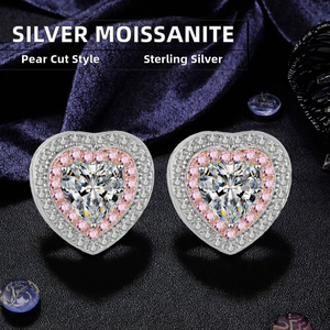 Manufacturer Wholesale 925 Sterling <b>Silver</b> Rhodium Plated D Color Moissanite 1Carat Pear-shaped Waterdrop Claw Setting Earrings - Product Image 2