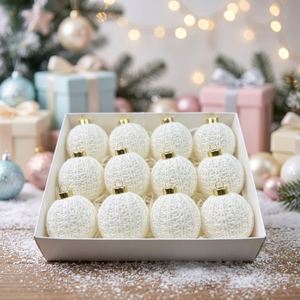 Ensemble de boules de Noël en fil tricoté, best-seller transfrontalier, décorations modernes et simples pour fêtes d'intérieur en Chine, vente en gros - Product Image 2