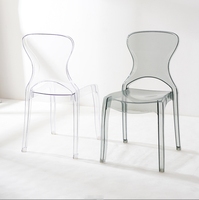 Chaises sans accoudoirs STG modernes européennes et américaines en acrylique transparent pour salle à manger, salon et banquets