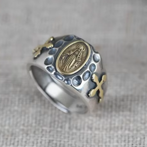 Anillo Cruzado Dorado de Plata de Ley S925 con Acabado Vintage de BOCAI para Hombre y Mujer, con Diamantes Naturales Martillados de María, Ideal para Fiestas - Product Image 6