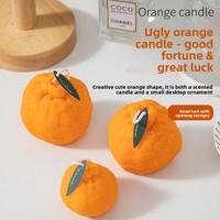 Hässliche Orange Handgemachte Sojabohnen-Wachs-Mischung Künstliche Fruchtform-Kerze Großhandel Geschenk