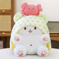 Peluche chiot mignon à pois avec cape, poupée douce, faite à la main pour Noël