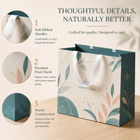 Emballage cadeau cosmétique écologique personnalisé de luxe, sac en papier kraft 230 g/m², carton blanc imprimé, sac de shopping avec dorure à chaud