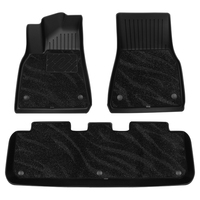Tapis de sol de voiture VOLD Luxury TPE pour Tesla Model Y - Motif matelassé, ensemble complet (3 pièces), 5 mm d'épaisseur, garantie 1 an
