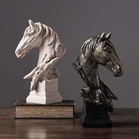 Magnifiques sculptures de buste de cheval en résine, figurines d'animaux de collection pour la décoration de la maison, décoration de table de bureau, décoration d'armoire