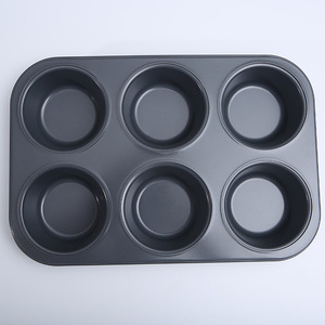 Molde Redondo de Acero al Carbono de 6 Cavidades para Pasteles, Utensilio de Repostería Antiadherente para Uso Doméstico - Product Image 1