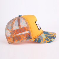Concevez votre propre broderie de haute qualité tissé Patch Logo maille Snap Back Gorras Camo mousse camionneur chapeau avec corde vierge
