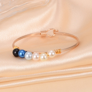 Six Bead Pearl <b>Bracelet</b> Zinc Alloy Unisex Jewelry Gift Fashionable Round <b>Ball</b> Shape YM 0018 - Product Image 2