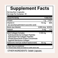 Capsules de collagène végétalien pur naturel OEM avec acide hyaluronique, biotine et vitamine C pour une peau jeune et un soutien de la longévité cutanée