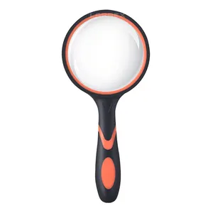 Simple Handheld Reading Cheap Rubbery 75mm 10X Magnifying Glass Lens Magnifying Glass Magnifier For Gift Senior Reading