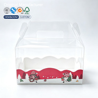 Boîte à gâteau en plastique transparente avec poignée portable, boîte individuelle pour cupcakes, pour mariage, anniversaire, baby shower, pâtisserie, fête