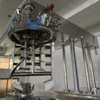 Mélangeur homogénéisateur émulsifiant sous vide de 200 L de haute qualité pour crèmes, pâtes et lotions cosmétiques avec levage hydraulique