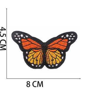 Wholesale 8X4.5CM Customize Logo Butterfly <strong>Sunflower</strong> Woven <strong>Embroidered</strong> Patch Iron on Embroidery Cloth Patches - Product Image 4