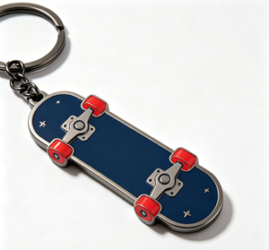 Porte-clés en métal personnalisé pour skateboard, broche émaillée, porte-clés plaqué, souvenir sportif, cadeau - Product Image 4