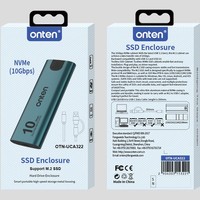ONTEN Kotak Hard Disk Eksternal M2 Nvme dari Aluminium Alloy dengan Kabel Type-c/USB3.0 ke Type-c