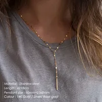 EMANCO Élégant Ensemble de Colliers Géométriques Multi-Couches en Acier Inoxydable pour Femme, Couleur Or 14K, Accessoire de Bureau/Carrière et de Fiançailles