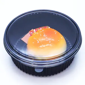 Caixa de plástico redonda para embalagem de bolos, caixa de plástico com tampa de cúpula personalizada para uso doméstico em supermercados de alta qualidade