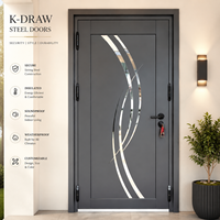 Porte d'entrée architecturale extérieure moderne antivol, porte pivotante en acier inoxydable de luxe pour villa, design personnalisé en alliage d'aluminium