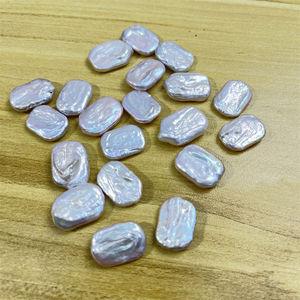 Hochwertige 12-13mm*16-18mm Flache Perlenkugeln Kultivierte Weiße Quadratische Barocke Lose Süßwasserperlen für DIY - Product Image 6