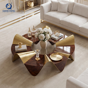 Maliyet etkin İtalyan lüks oturma odası kahve sehpası yaratıcı paslanmaz çelik tasarım Modern Villa daire otel mobilya - Product Image 1