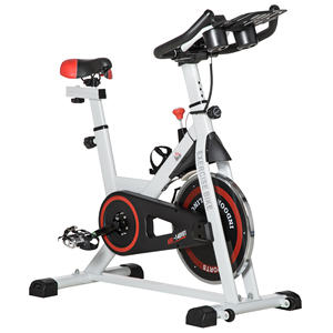 Bicicleta de ejercicio profesional HOMCOM, bicicleta de spinning,
Bicicleta estática de interior ajustable con pantalla LCD y portavasos, volante de 8kg, - Product Image 1