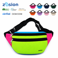 Sac banane personnalisé avec logo, sac de taille en nylon, sac de hanche, sac de voyage et de sport, vente en gros, fabricant OEM