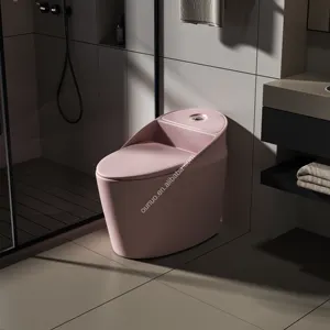 Louça sanitária nova chegada luxo wc cor rosa s armadilha armário de água cerâmica banheiro one piece sifônico vaso sanitário para o hotel