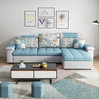 Ensemble de canapés en tissu en forme de L pour petits appartements, style moderne simple, trois-quatre places, combinaison de style nordique, canapé économique