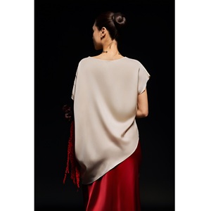 Crew Neck Casual Minimalist Breathable Solid Loose Fit <b>Short</b> <b>Sleeve</b> Daily Wear Office <b>Women's</b> Vietnam T-<b>Shirts</b> - Product Image 4