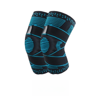 Genouillère de compression à sangle réglable avec coussinet rotulien en silicone antidérapant pour la course, le basketball et l'entraînement