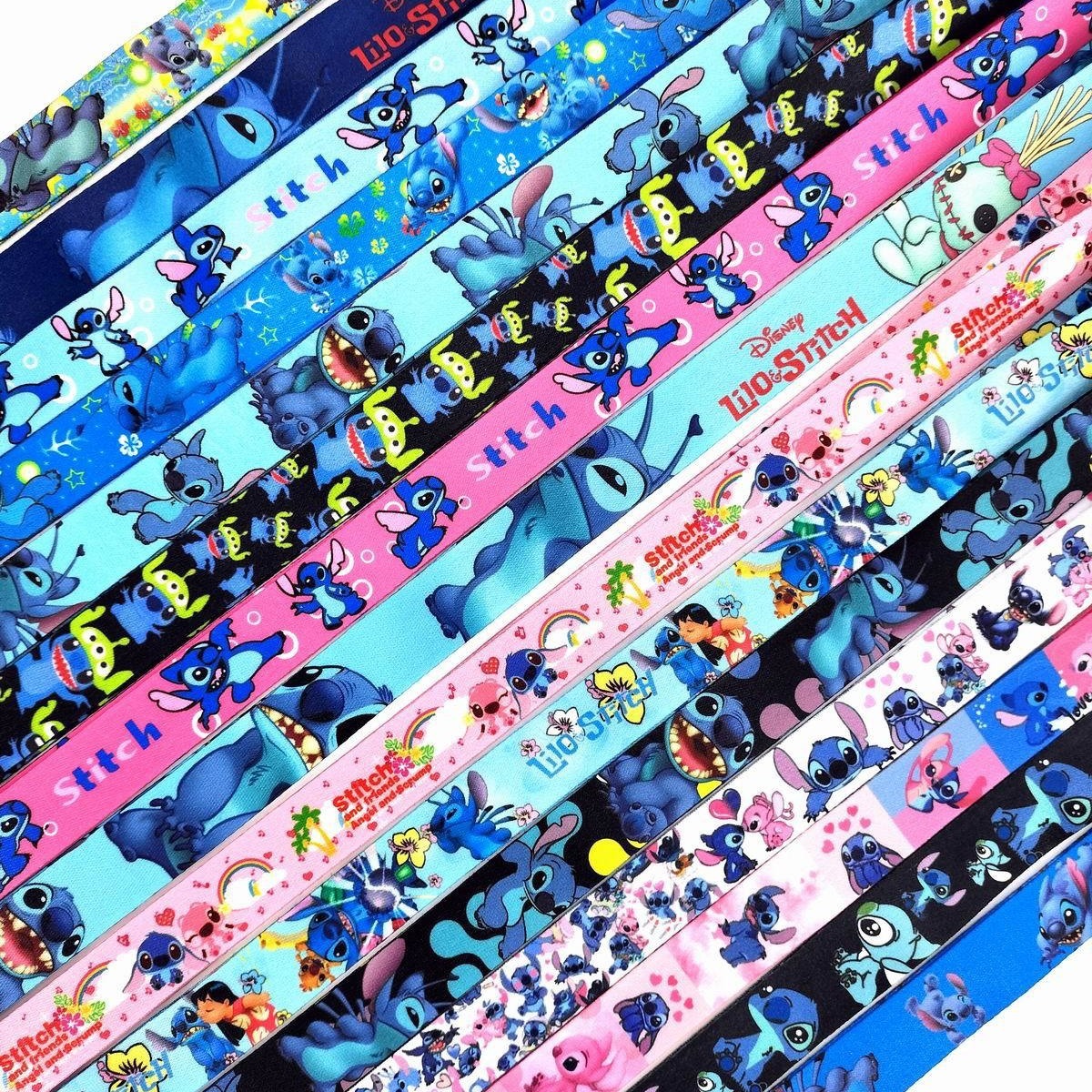 New Design Cute Cartoon Stitch Lanyards Wholesale Custom Neck Strap Anti-Lost Card Holder Phone Case Lanyards Satin Accessories Image 2