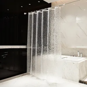 Cortina 3d peva para banho, cortinas de chuveiro transparentes à prova d' água para o banheiro