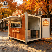 Conteneur flexible, cuisine mobile, restaurant, bar, chariot de nourriture extérieur en acier inoxydable