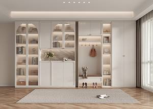 Mueble de Entrada de Madera Maciza JINGSHUN con Perchero, 5+ Cajones/Estantes, Certificado CE, Diseño Francés Moderno, Ahorro de Espacio para Sala de Estar - Product Image 5