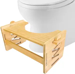 조정 가능한 스쿼트 화장실 의자 욕실 대나무 화장실 발판 어린이와 성인을위한 조정 가능한 변기 의자