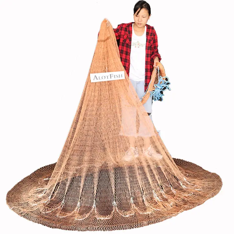 bottom pocket fishing cast net Silver Catch for Bait Fishing, Chain Bottom, 5ft Radius 3/8" Mesh Available in two radius sizes including 6ft and 8ft Bottom Pocket Japanese Style Multifilament
