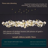 Lustre de restaurant en forme de feuille de Ginkgo, design nordique créatif, personnalisé, ABS + métal, pour hall d'hôtel, haut de gamme, intelligent, à intensité variable