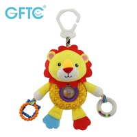 Jouet suspendu en peluche éléphant en peluche mobile en coton doux OEM pour berceau/poussette ensemble de jouets hochet rotatif en plastique musical