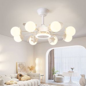 Ventilateurs de plafond avec <span class=keywords><strong>lustre</strong></span> blanc, 31 pouces, <span class=keywords><strong>ventilateur</strong></span> de plafond avec <span class=keywords><strong>globe</strong></span> de classe, 18 lumières <span class=keywords><strong>pour</strong></span> salon, salle à manger, télécommande - Product Image 3