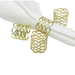 Anneaux de serviette de mariage modernes polis or Rond de serviette métallique Porte-serviettes vintage Salle à manger Hôtel Restaurants Décors de table - Product Image 2