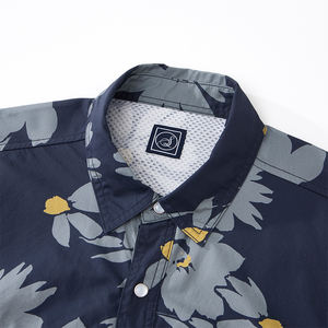 Chemise hawaïenne décontractée haut de gamme pour homme, 100 % coton, tissu popeline imprimé numériquement, manches courtes, col rabattu - Product Image 2