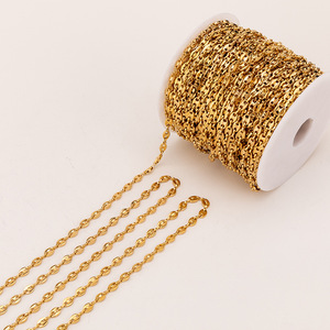Chaîne Aceworks en acier inoxydable plaqué or 18 carats, motif grain de café, vendue au mètre pour la fabrication de bijoux DIY (colliers, bracelets, chaînes de cheville) |   Largeur de 5 mm - Product Image 2