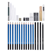 Ensemble de crayons à dessin professionnels personnalisés de 32 pièces, ensemble de crayons à fusain en bois pour le dessin et le croquis