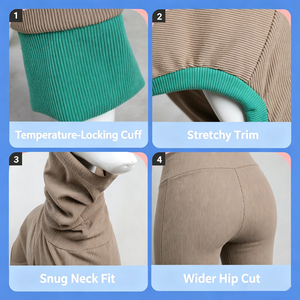 Giacca Invernale per <span class=keywords><strong>Cani</strong></span> in Pile Doppio Strato, Cotone e Poliestere, a Righe, Calda, Traspirante, Comoda, Morbida ed Elastica - Product Image 5