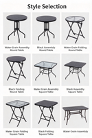 Tables de salle à manger pliantes portables en métal et verre trempé, carrées et rondes, pour extérieur, jardin, hôtel, patio, café, restaurant, fête, banquet, événement