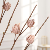 Fleur artificielle de protée de 90 cm de haute qualité, réaliste, aspect soie séchée, pour décoration de maison, de table de mariage, vente en gros, fausse fleur