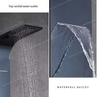 Panneau de pommeau de douche pluie mural en acier inoxydable Jets de corps Robinets thermostatiques Chrome brossé Système de douche à main sanitaire